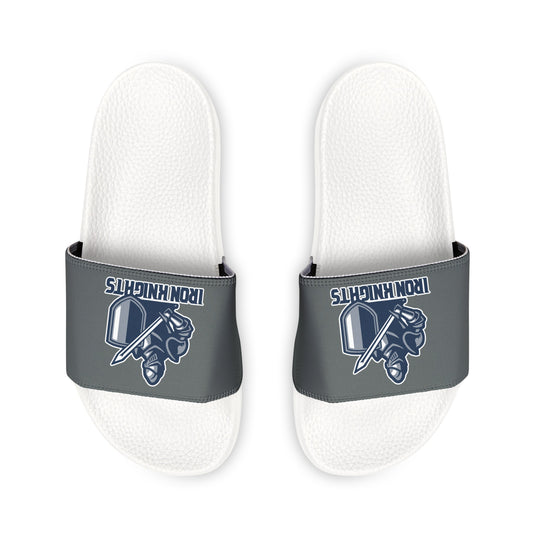 Iron Knights Youth Slide Sandals - Knight Design w/Dark Grey Background