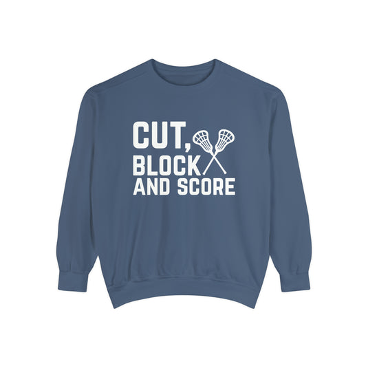 Cut Block and Score Lacrosse Adult Unisex Premium Crewneck Sweatshirt