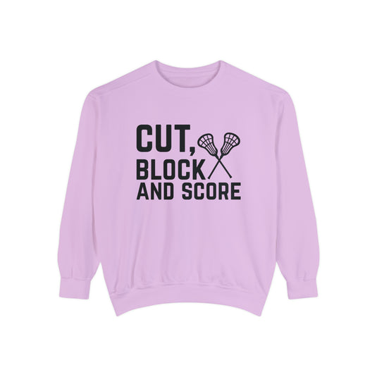 Cut Block and Score Lacrosse Adult Unisex Premium Crewneck Sweatshirt