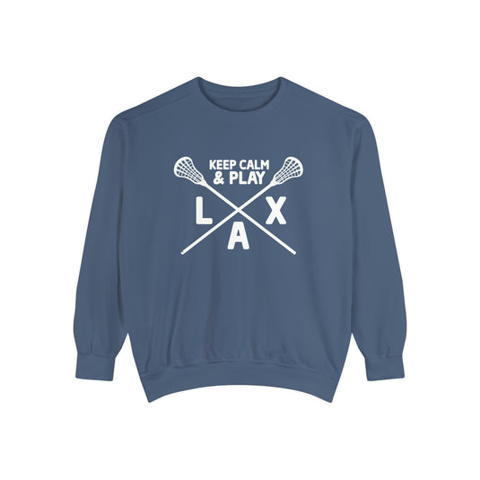 Keep Calm Lacrosse Adult Unisex Premium Crewneck Sweatshirt