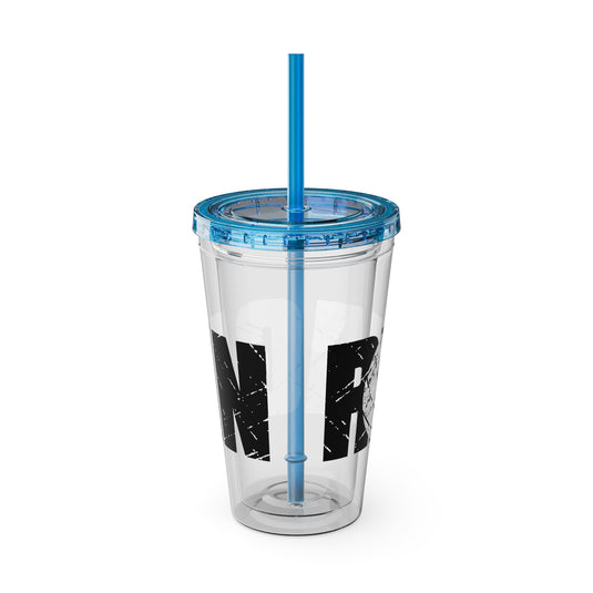 Volleyball 16 oz Sunsplash Tumbler with Straw w/Custom Name