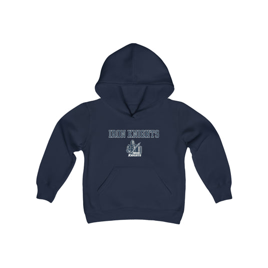 Iron Knights Youth Hooded Sweatshirt W/Name, Number & Bible Verse- Block Design