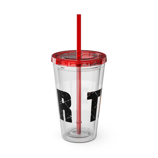 Basketball 16 oz Sunsplash Tumbler with Straw w/Custom Name