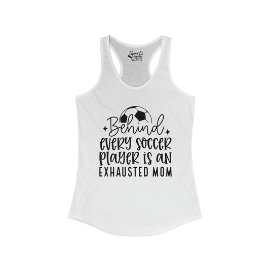 Behind Every Soccer Player Adult Women's Racerback Tank