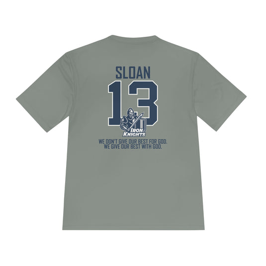 Iron Knights Adult Unisex Moisture Wicking T-Shirt - w/Knight Logo, Name & Number on back