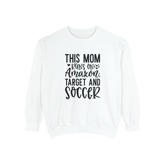 This Mom Runs on Amazon Soccer Adult Unisex Premium Crewneck Sweatshirt