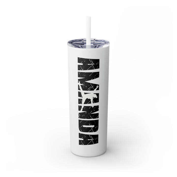 Gymnastics 20oz Skinny Tumbler with Straw w/Custom Name