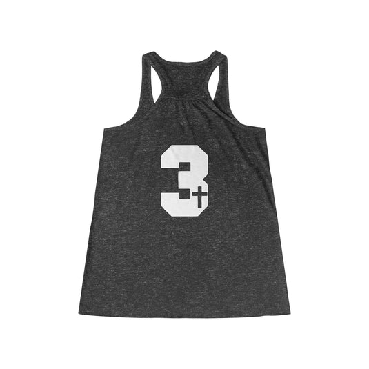 Play for Elijah - Women's Flowy Racerback Tank - 3 & Cross on back
