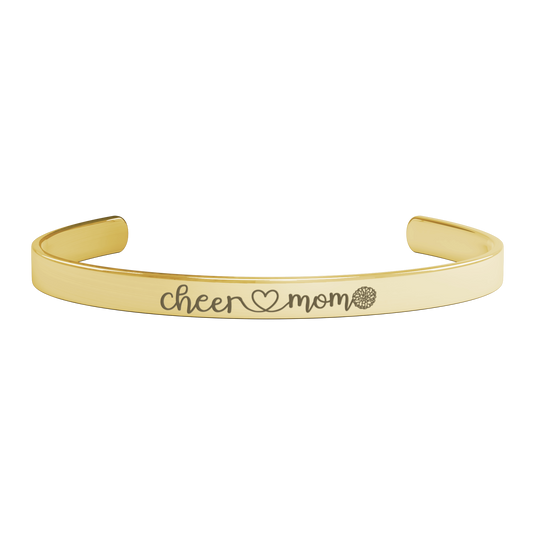 Cheer Mom Heart Cuff Bracelet