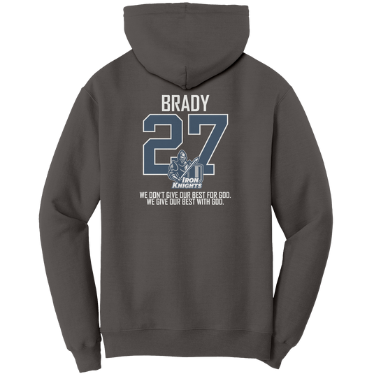 Iron Knights Mid-Level Hoodie W/Name, Number & Bible Verse - All White Design