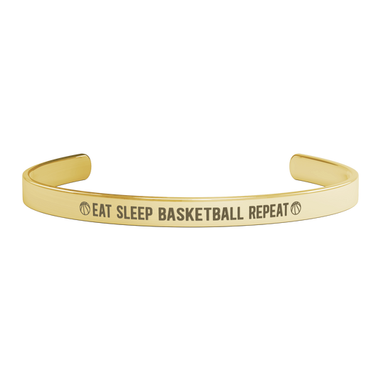 Eat Sleep Basketball Repeat Cuff Bracelet