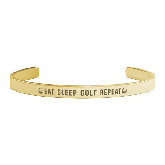 Eat Sleep Golf Repeat Cuff Bracelet