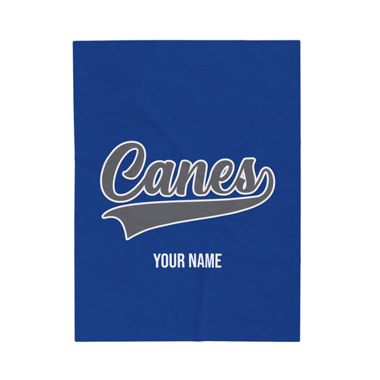 Palm Harbor Lady Canes Velveteen Plush Blanket