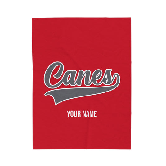 Palm Harbor Lady Canes Velveteen Plush Blanket