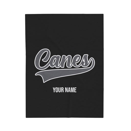 Palm Harbor Lady Canes Velveteen Plush Blanket