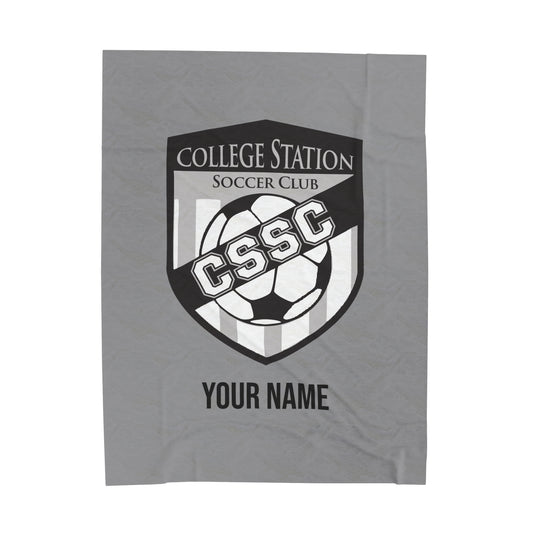 College Station Soccer Club Vanguard Velveteen Plush Blanket w/Custom Name Option