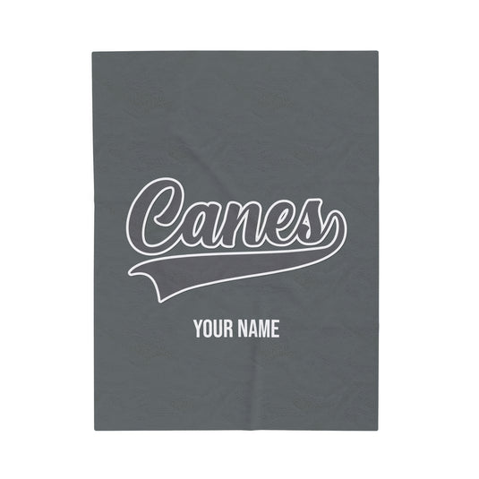 Palm Harbor Lady Canes Velveteen Plush Blanket