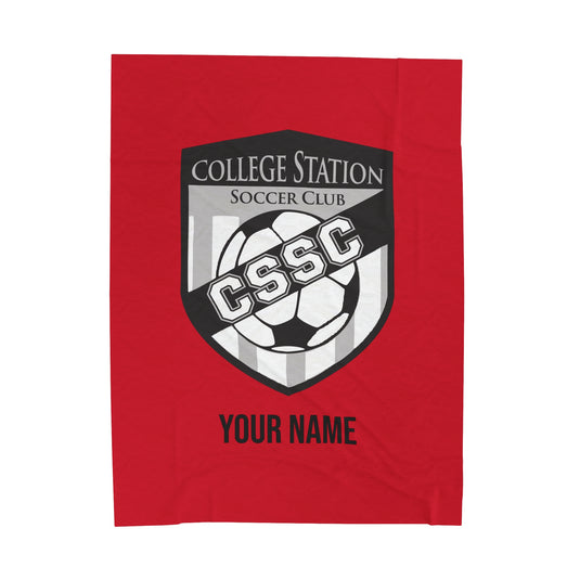 College Station Soccer Club Vanguard Velveteen Plush Blanket w/Custom Name Option