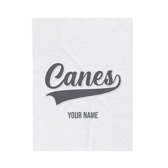 Palm Harbor Lady Canes Velveteen Plush Blanket