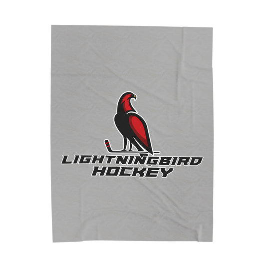 Wheeling Lightningbirds Velveteen Plush Blanket - Hockey Design