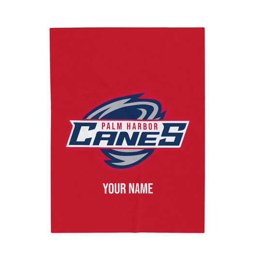 Palm Harbor Lady Canes Velveteen Plush Blanket