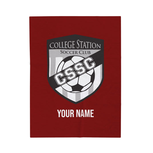 College Station Soccer Club Vanguard Velveteen Plush Blanket w/Custom Name Option