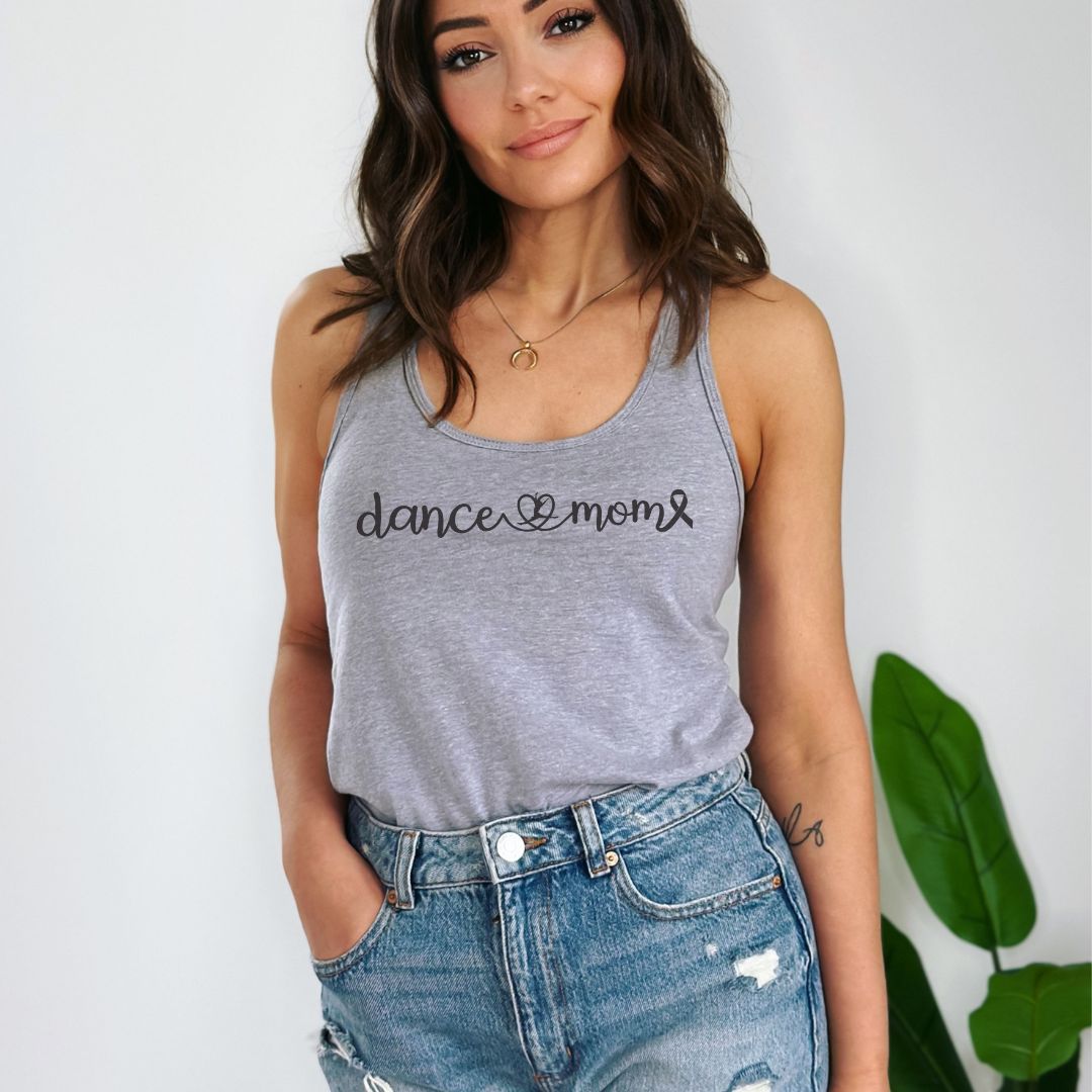 Cancer Collection Pick Your Sport Mom Ribbon & Heart Adult Women's Racerback Tank