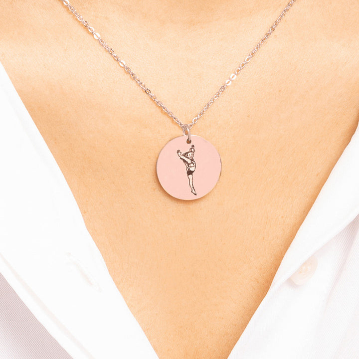 Custom Picture Engraved Coin Necklace