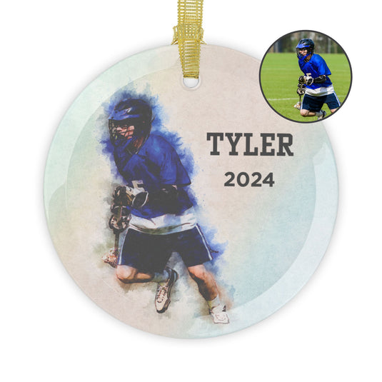 Custom Picture Glass Ornament - Watercolor Effect