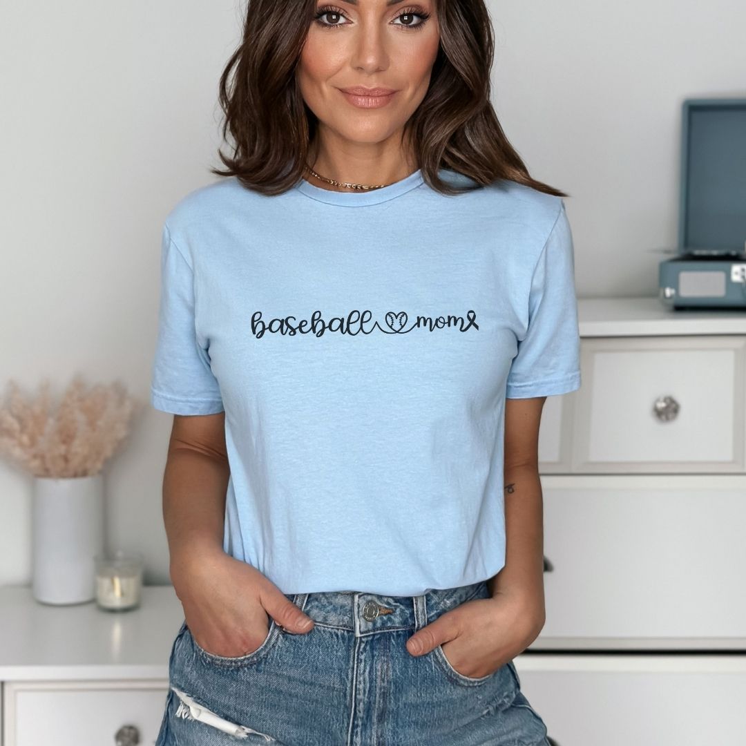 Cancer Collection Pick Your Sport Mom Ribbon & Heart Adult Unisex T-Shirt