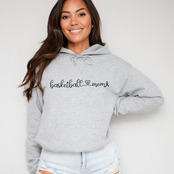 Cancer Collection Pick Your Sport Mom Ribbon & Heart Adult Unisex Hooded Sweatshirt