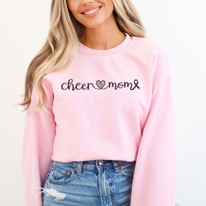 Cancer Collection Pick Your Sport Mom Ribbon & Heart Adult Unisex Crewneck Sweatshirt