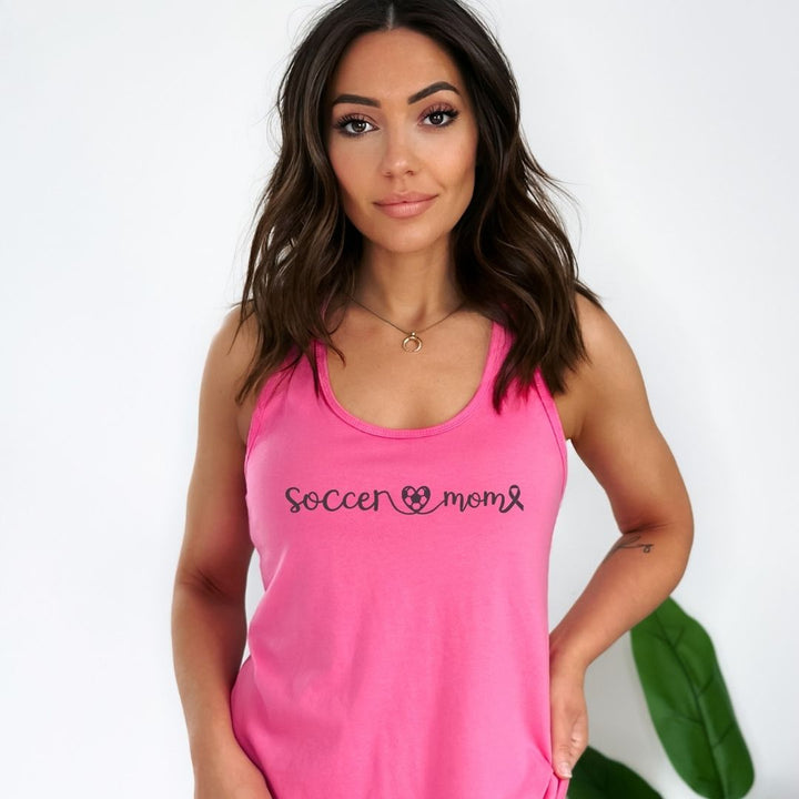 Cancer Collection Pick Your Sport Mom Ribbon & Heart Adult Women's Racerback Tank