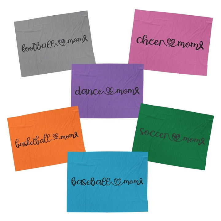 Cancer Collection Pick Your Sport Mom Ribbon & Heart Plush Blanket