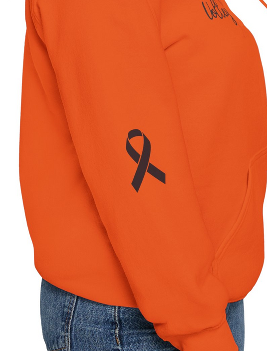 Cancer Collection Pick Your Sport Mom Ribbon & Heart Adult Unisex Basic Hooded Sweatshirt w/Ribbon on Sleeve