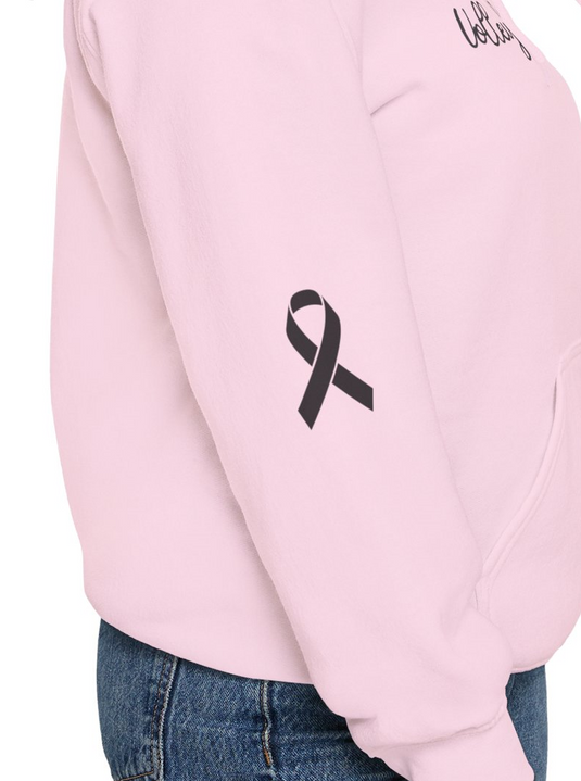 Cancer Collection Pick Your Sport Mom Ribbon & Heart Adult Unisex Basic Hooded Sweatshirt w/Ribbon on Sleeve