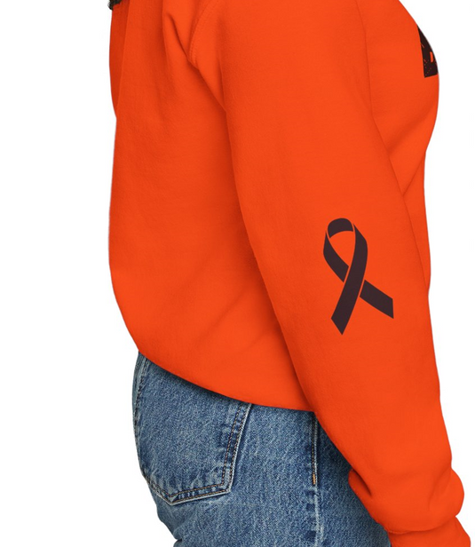 Cancer Ribbon Pick Your Sport Adult Unisex Basic Hooded Sweatshirt w/Ribbon on Sleeve