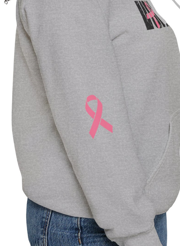 Cancer Ribbon Pick Your Sport Adult Unisex Hooded Sweatshirt w/Ribbon on Sleeve