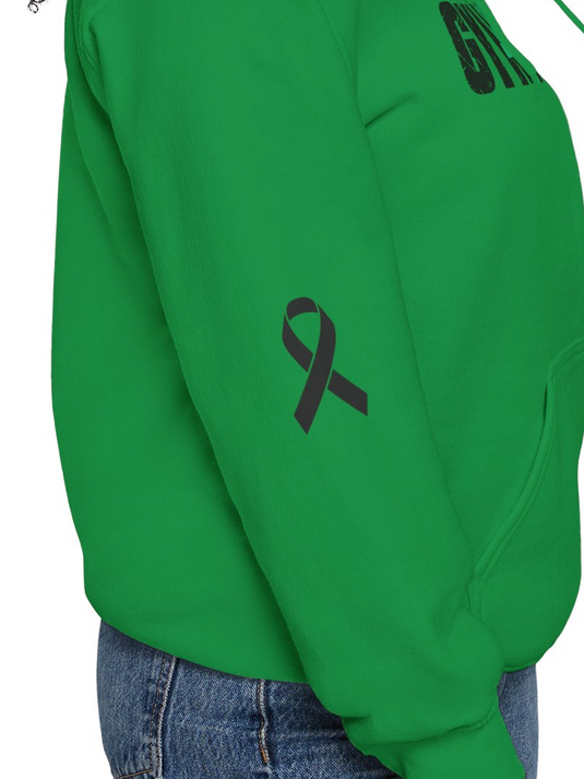 Cancer Ribbon Pick Your Sport Adult Unisex Basic Hooded Sweatshirt w/Ribbon on Sleeve