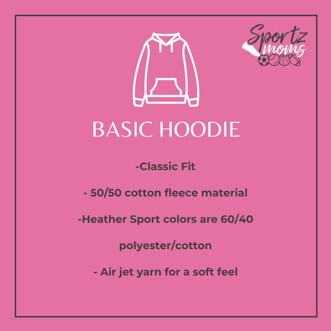 Cancer Collection Pick Your Sport Mom Ribbon & Heart Adult Unisex Hooded Sweatshirt w/Ribbon on Sleeve