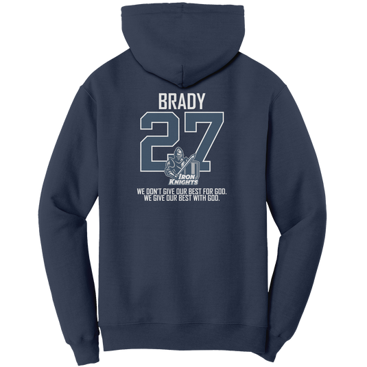 Iron Knights Mid-Level Hoodie W/Name, Number & Bible Verse - All White Design