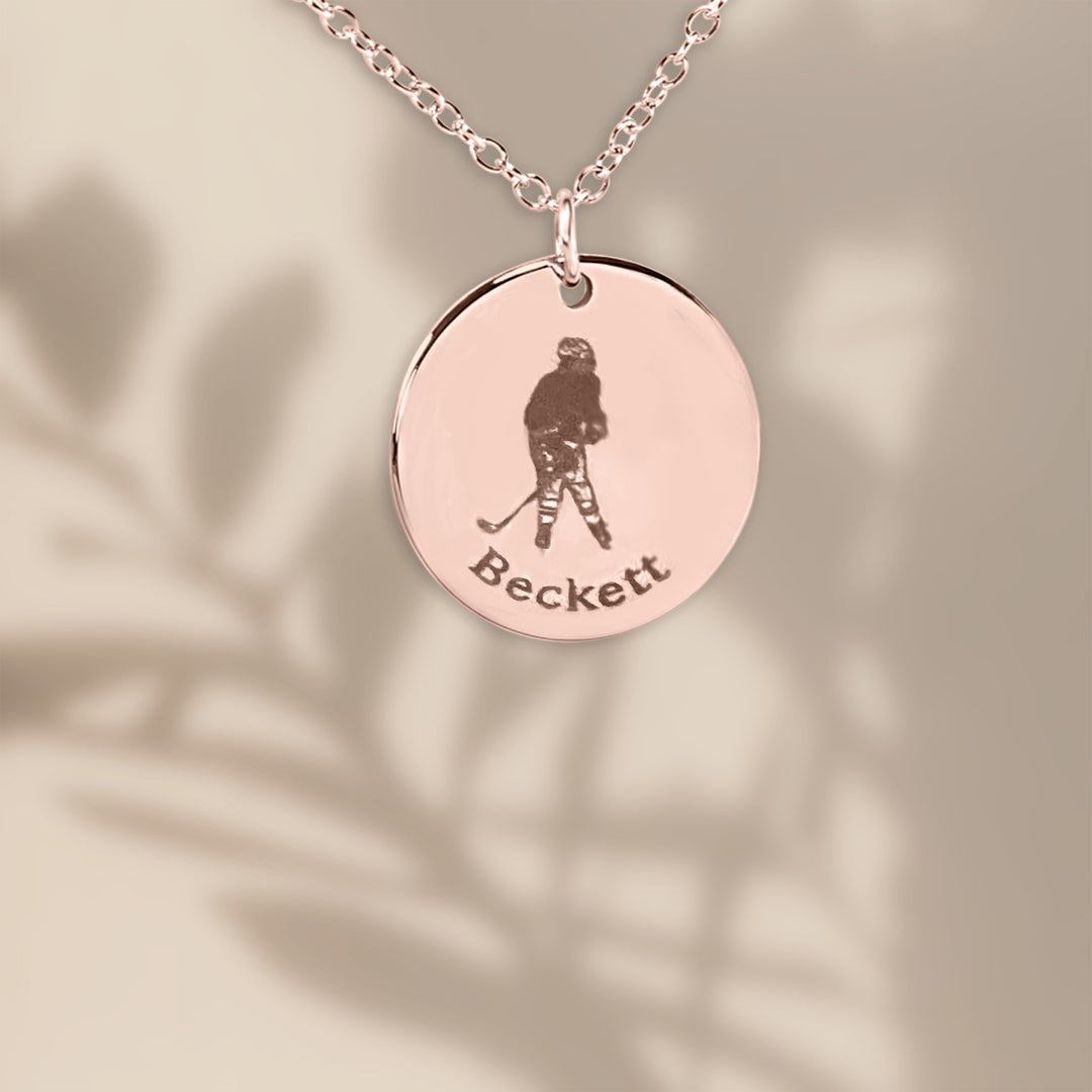 Custom Picture Engraved Coin Necklace