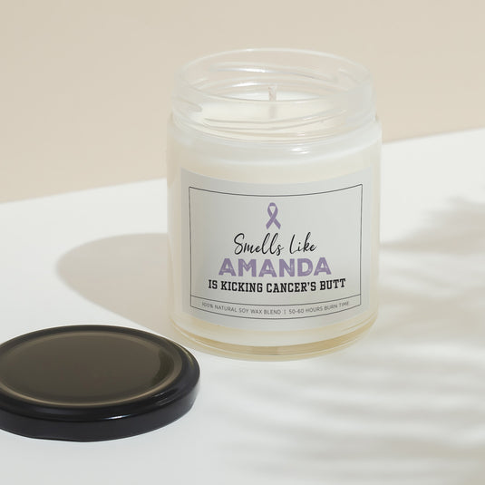 Smells Like Custom Name Is Kicking Cancer's Butt 9oz Candle