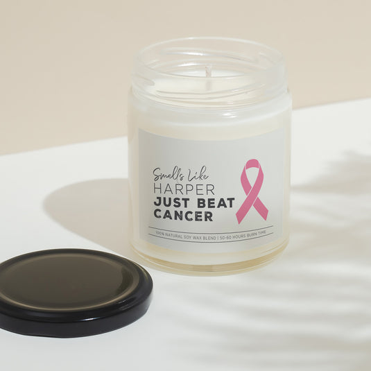 Smells Like "Custom Name" Just Beat Cancer 9oz Candle