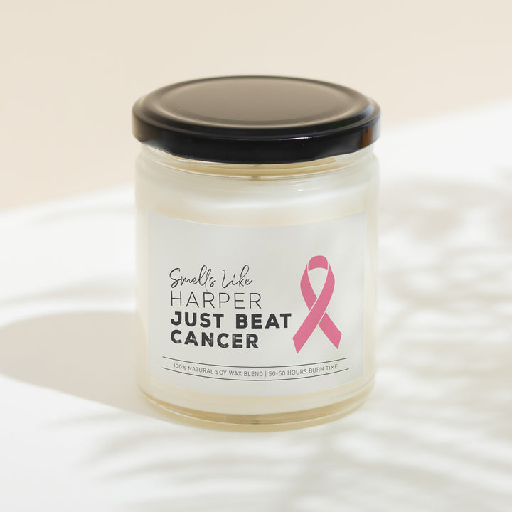 Smells Like "Custom Name" Just Beat Cancer 9oz Candle