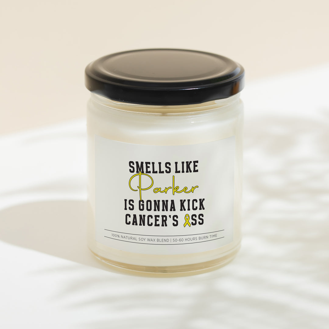 Smells Like Custom Name Is Gonna Kick Cancer's Ass 9oz Candle