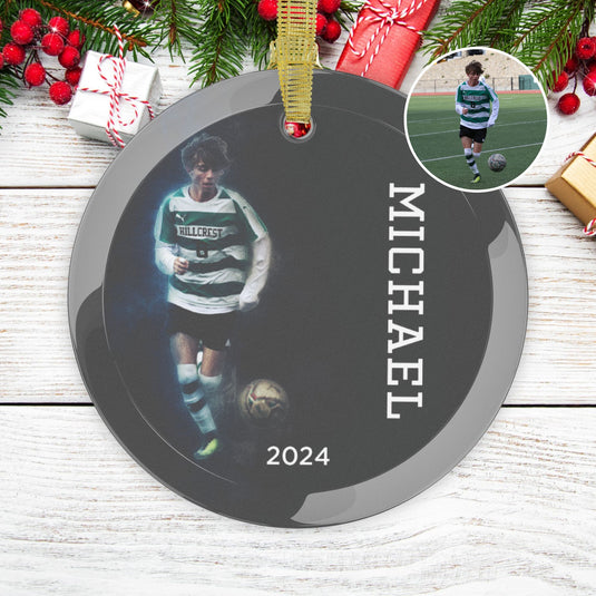 Custom Picture Glass Ornament - Gritty Effect