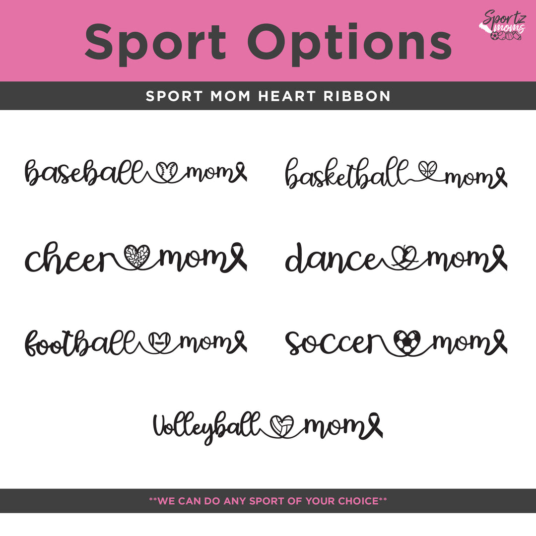 Cancer Collection Pick Your Sport Mom Ribbon & Heart Adult Unisex Premium T-Shirt