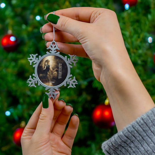 Custom Picture Pewter Snowflake Ornament - Smoke Effect