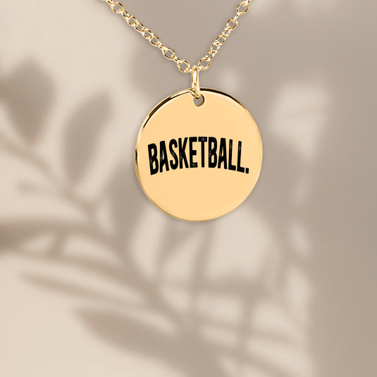 Basketball Rustic Design Coin Necklace